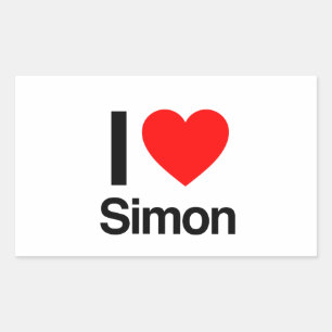 Sticker Rectangulaire j'aime simon