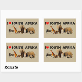 Sticker Rectangulaire J'aime South Africa Wildlife Collector