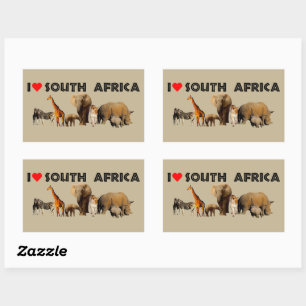 Sticker Rectangulaire J'aime South Africa Wildlife Collector