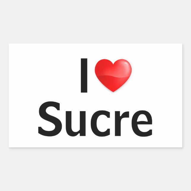 Sticker Rectangulaire J'aime Sucre (Devant)