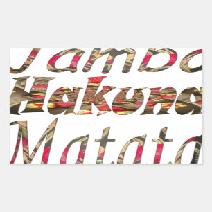 Sticker Rectangulaire Jambo Hakuna Matata Art Vintage africain Imprimer