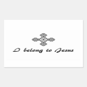 Sticker Rectangulaire J'appartiens à l'autocollant de Jésus