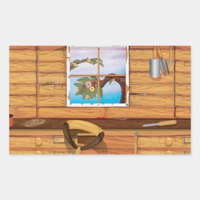 Sticker Rectangulaire Jardin (Devant)