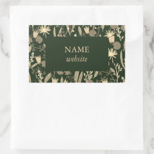 Sticker Rectangulaire Jardin de nuit plantes florales botaniques chic mo