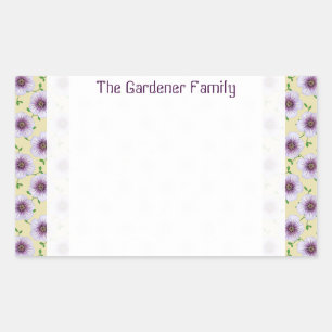 Sticker Rectangulaire Jardin doux Fleur de géranium bleu pâle n'importe 
