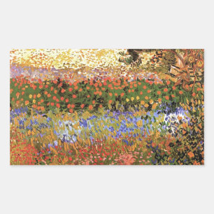 Sticker Rectangulaire Jardin fleuri, Vincent van Gogh.