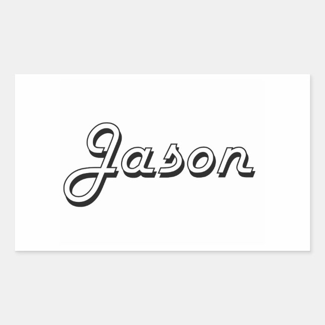 Sticker Rectangulaire Jason Classic Retro Nom Design (Devant)