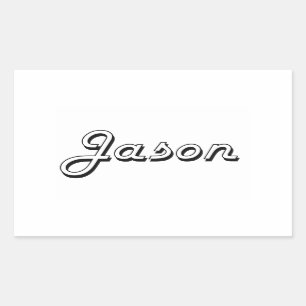 Sticker Rectangulaire Jason Classic Retro Nom Design