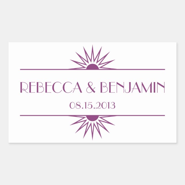 Sticker Rectangulaire Jazz age violet géométrique mariage art déco (Devant)