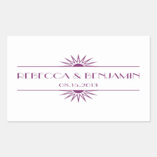 Sticker Rectangulaire Jazz age violet géométrique mariage art déco