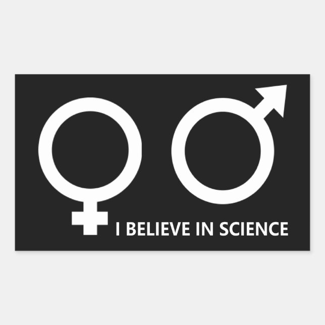 Sticker Rectangulaire Je Crois En La Science (Devant)