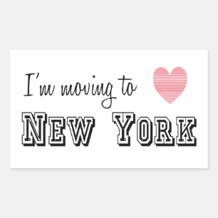 Sticker Rectangulaire Je déménage à New York