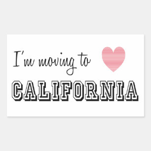 Sticker Rectangulaire Je déménage en Californie