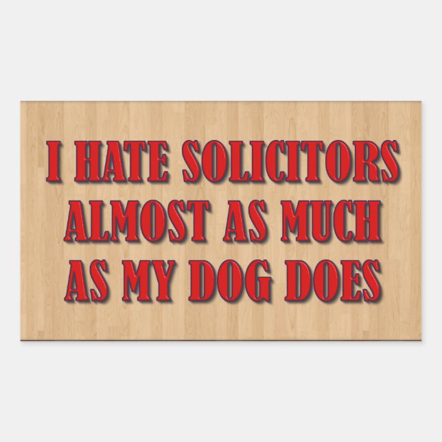 Sticker Rectangulaire Je déteste les avocats (Devant)