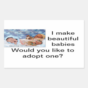 Sticker Rectangulaire Je fais à des bébés l'autocollant rené de poup