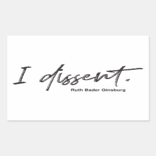 Sticker Rectangulaire Je ne suis pas d'accord. Ruth Bader Ginsburg