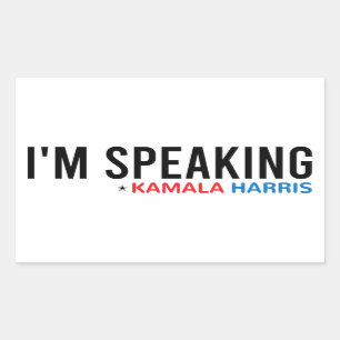 Sticker Rectangulaire Je parle, Citation de Kamala, Kamala Harris