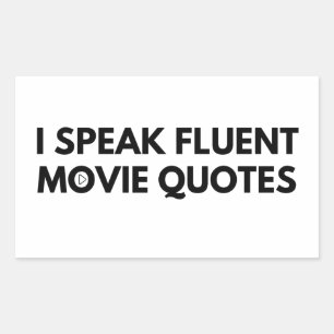 Sticker Rectangulaire Je parle Citations de cinéma fluent, amoureux du c