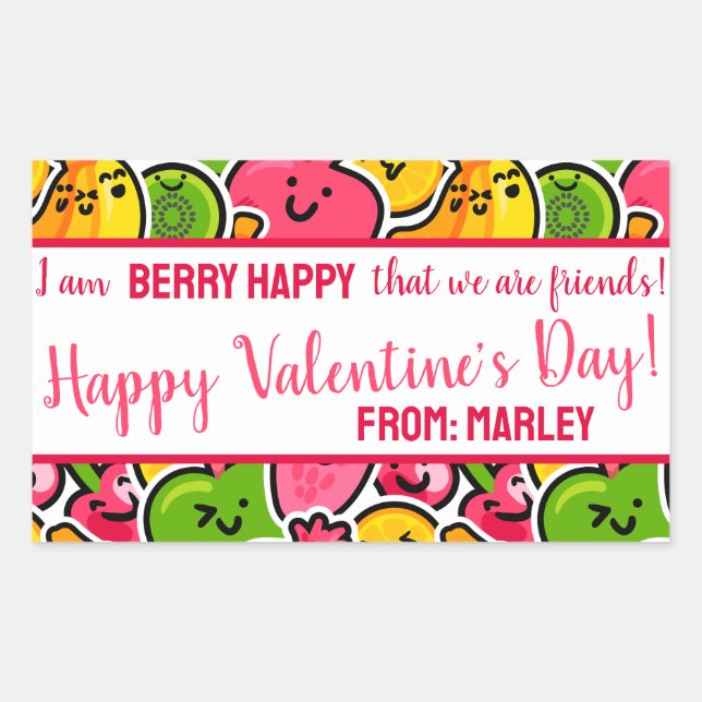 Sticker Rectangulaire Je suis BERRY HEUREUX que nous soyons amis, Saint  (Devant)