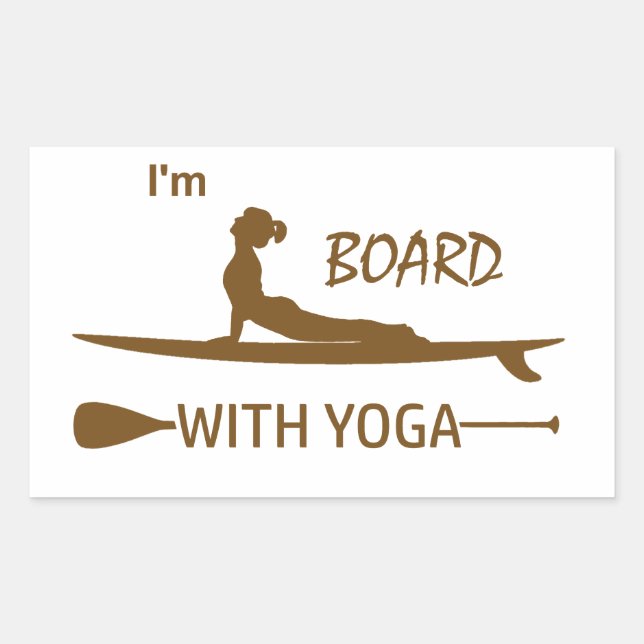 Sticker Rectangulaire Je suis le conseil d'administration avec le yoga (Devant)
