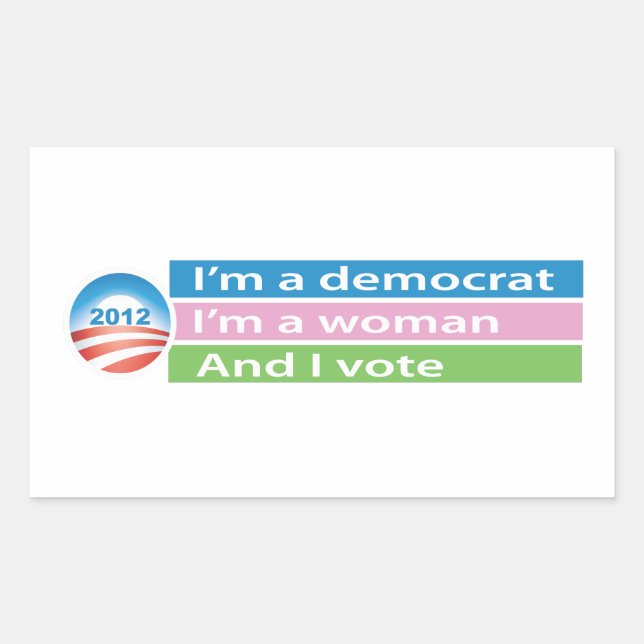 Sticker Rectangulaire Je suis une femme et je vote ! (Devant)