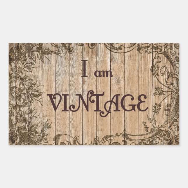 Sticker Rectangulaire Je suis vintage (Devant)