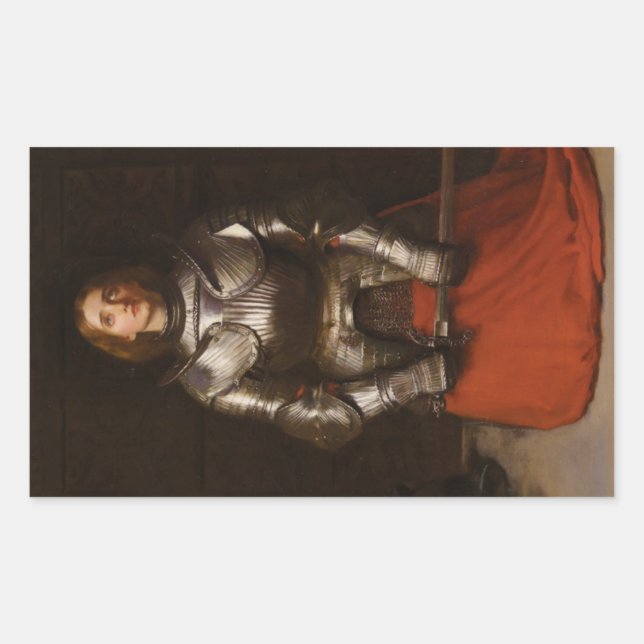 Sticker Rectangulaire Jeanne d'Arc (par John Everett Millais) (Devant)