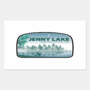 Sticker Rectangulaire Jenny Lake Grand Teton National Park Deer