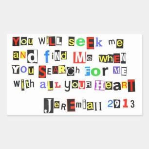 Sticker Rectangulaire Jérémie 29:13