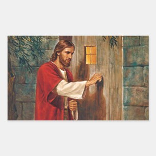 Sticker Rectangulaire Jésus frappe à la porte
