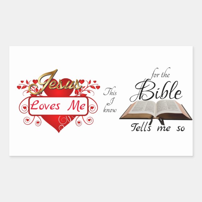 Sticker Rectangulaire Jésus M'Aime, C'est ce que je sais ... (Devant)