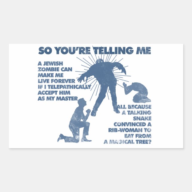 Sticker Rectangulaire Jésus zombie (Devant)