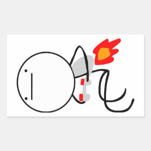 Sticker Rectangulaire Jet Pack Guy