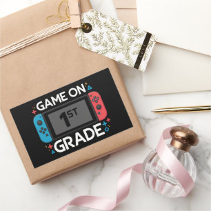 Sticker Rectangulaire Jeu activé 1re année de primaire Funny Gamer retou