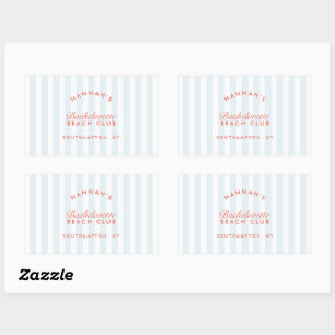 Sticker Rectangulaire Jeune mariée rétro moderne rouge et bleu personnal