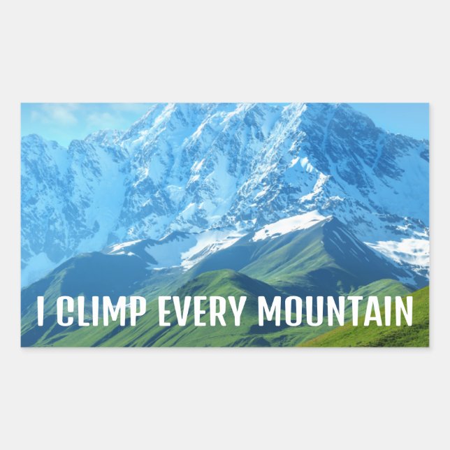 Sticker Rectangulaire J'explique chaque montagne (Devant)