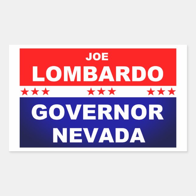 Sticker Rectangulaire Joe Lombardo Gouverneur Nevada 2022 (Devant)