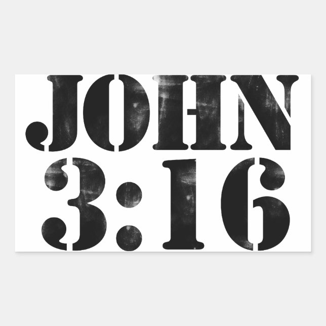 Sticker Rectangulaire John 3:16 (Devant)