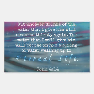 Sticker Rectangulaire John 4:14 Eau et ciel