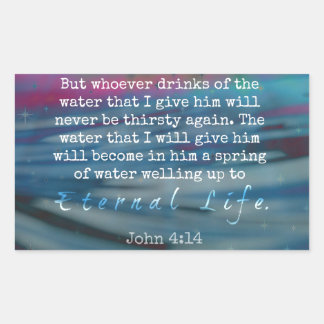 Sticker Rectangulaire John 4:14 Eau et ciel