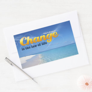 Sticker Rectangulaire John F. Kennedy Citation Inspirationnelle "Changem