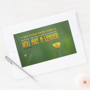 Sticker Rectangulaire John Quincy Adams Citation Inspirationnelle "Leade