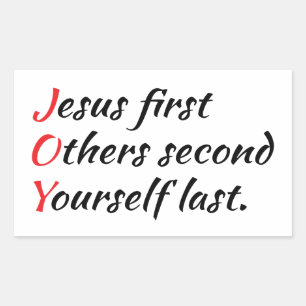 Sticker Rectangulaire Joie - Jésus D'Abord, Les Autres D'Abord, Vous Der