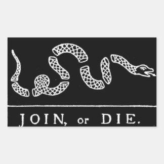 Sticker Rectangulaire joignez ou mourez serpent