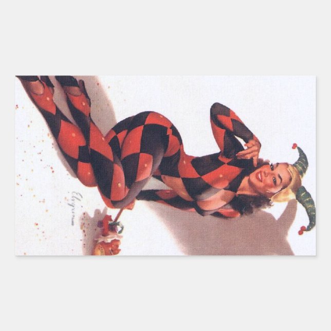 Sticker Rectangulaire Joker Pin Up (Devant)