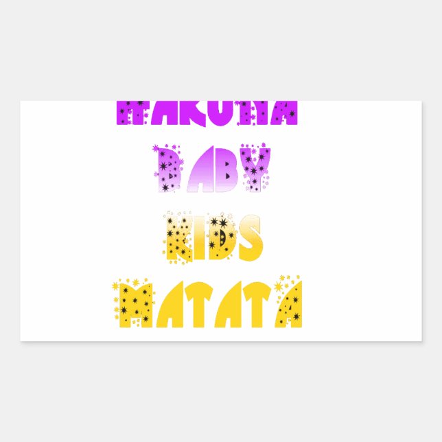 Sticker Rectangulaire Joli violet et jaune Hakuna Matata bébé enfants G (Devant)