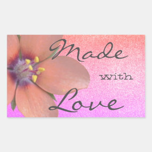 Sticker Rectangulaire Jolie Fleur rose Lilac Fleur Fabriquée avec amour