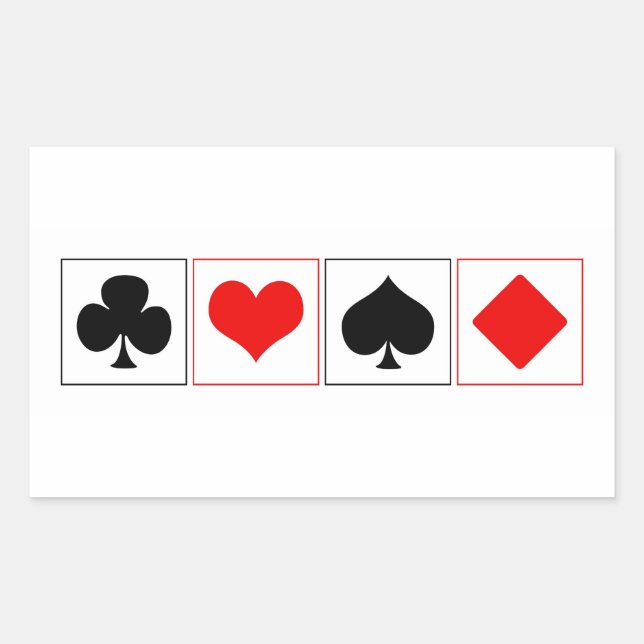 Sticker Rectangulaire Jouer des combinaisons de cartes (Devant)