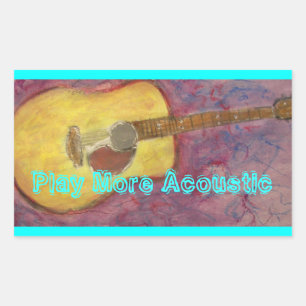 Sticker Rectangulaire Jouer plus acoustique