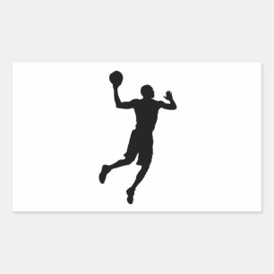 Sticker Rectangulaire Joueur de basket-ball Pop Art Silhouette